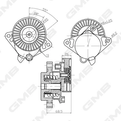 Belt Tensioner, V-ribbed belt