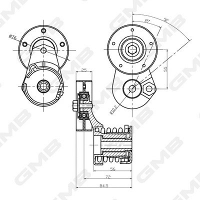 Belt Tensioner, V-ribbed belt
