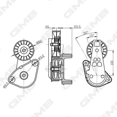 Belt Tensioner, V-ribbed belt