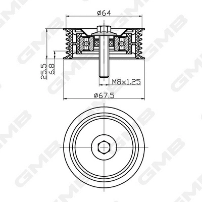 Deflection/Guide Pulley, timing belt (GTC1270)