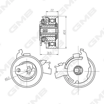 Tensioner Pulley, timing belt (GTB0040)
