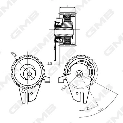 Tensioner Pulley, timing belt (GTB0560)