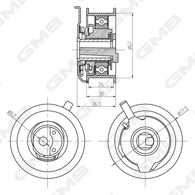 Tensioner Pulley, timing belt (GTB0270)