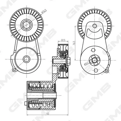 Belt Tensioner, V-ribbed belt (GAT20990)