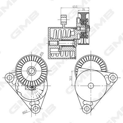 Belt Tensioner, V-ribbed belt (GAT10090)