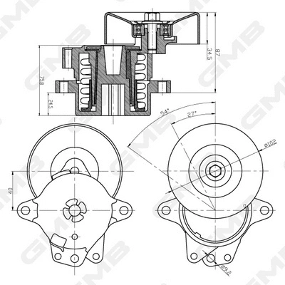 Belt Tensioner, V-ribbed belt