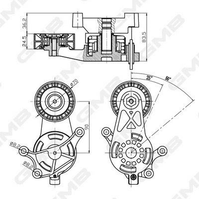 Belt Tensioner, V-ribbed belt