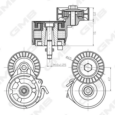 Belt Tensioner, V-ribbed belt (GAT32330)