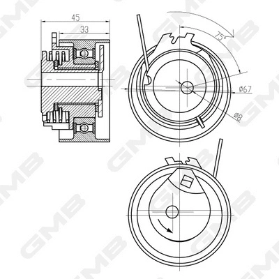 Tensioner Pulley, timing belt (GTB0370)