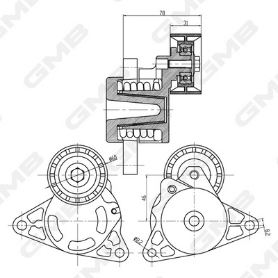 Belt Tensioner, V-ribbed belt