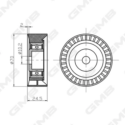 Deflection/Guide Pulley, timing belt (GTC0590)