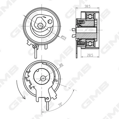Tensioner Pulley, timing belt (GTB0320)