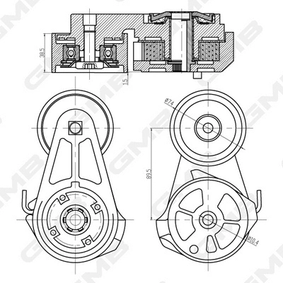 Belt Tensioner, V-ribbed belt (GAT21980)