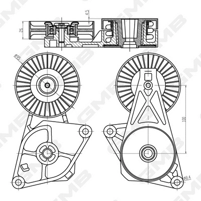 Belt Tensioner, V-ribbed belt (GAT21250)