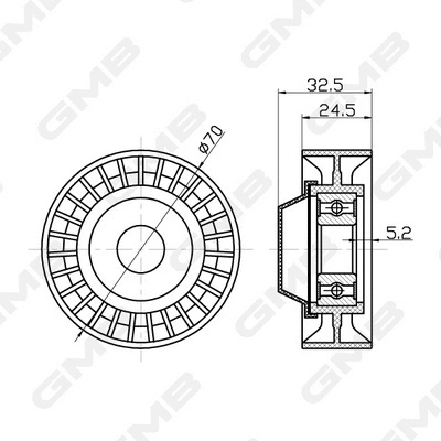 Deflection/Guide Pulley, timing belt (GTC0610)