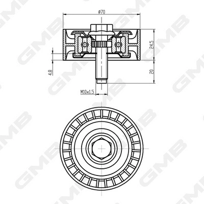 Deflection/Guide Pulley, V-ribbed belt (GTA0920)