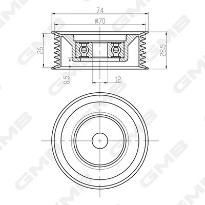Deflection/Guide Pulley, timing belt (GTC1200)