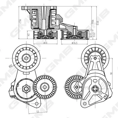 Belt Tensioner, V-ribbed belt (GAT33210)