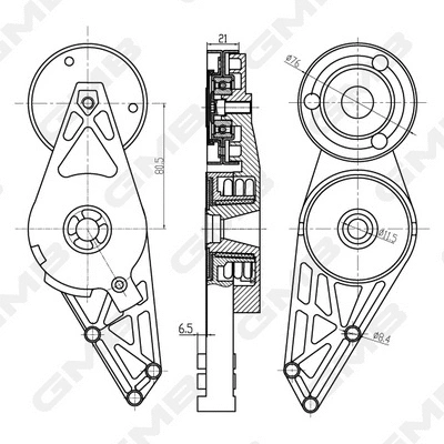 Belt Tensioner, V-ribbed belt (GAT21100)
