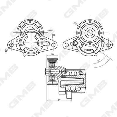 Belt Tensioner, V-ribbed belt (GAT21010)