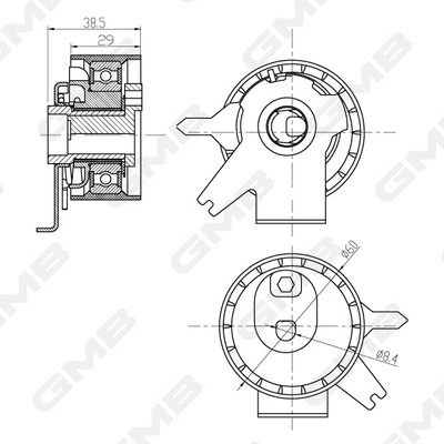Tensioner Pulley, timing belt (GTB0350)
