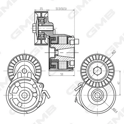 Belt Tensioner, V-ribbed belt (GAT21290)