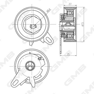 Tensioner Pulley, timing belt (GTB0460)