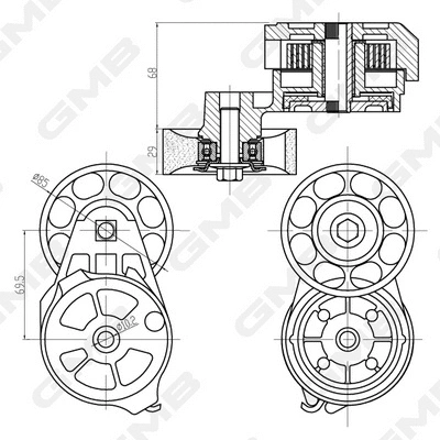 Belt Tensioner, V-ribbed belt (GAT20500)