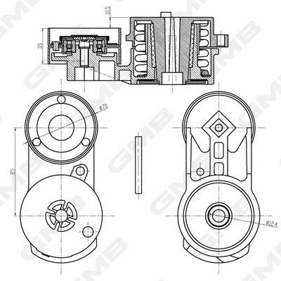 Belt Tensioner, V-ribbed belt (GAT22340)