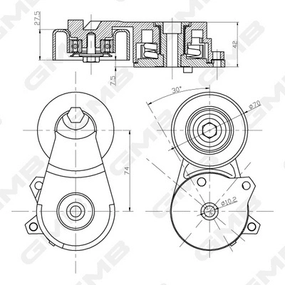Belt Tensioner, V-ribbed belt