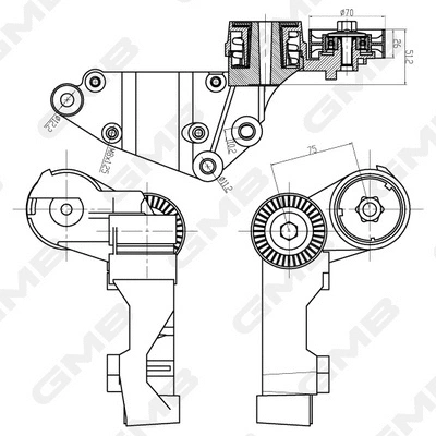 Belt Tensioner, V-ribbed belt (GAT32360)