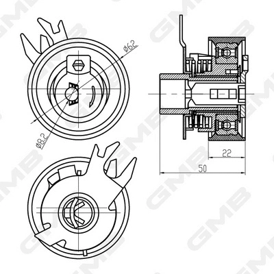 Tensioner Pulley, timing belt (GTB1190)
