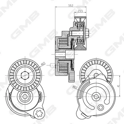 Belt Tensioner, V-ribbed belt (GAT20780)