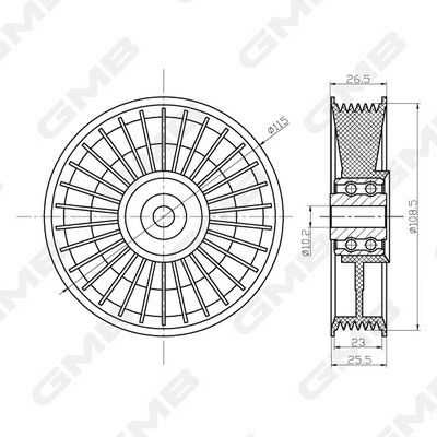 Deflection/Guide Pulley, timing belt (GTC1250)