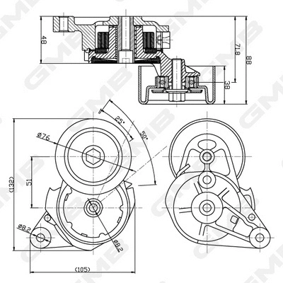 Belt Tensioner, V-ribbed belt