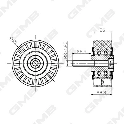 Deflection/Guide Pulley, timing belt (GTC1100)