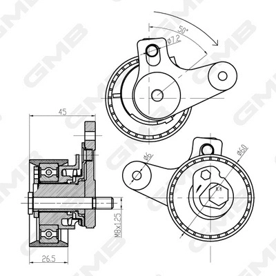 Tensioner Pulley, timing belt (GTB1110)