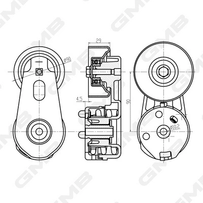 Belt Tensioner, V-ribbed belt (GAT30940)