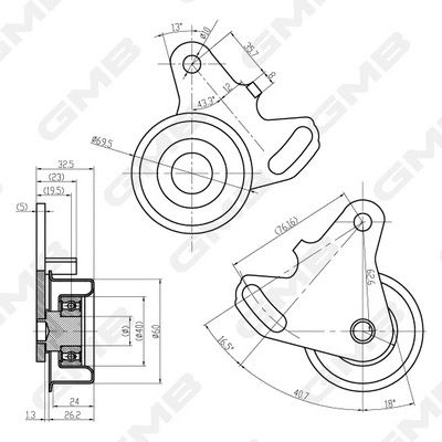 Tensioner, timing belt