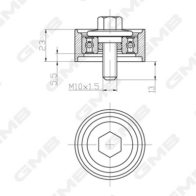 Deflection/Guide Pulley, timing belt (GTC0250)