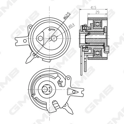 Tensioner Pulley, timing belt (GTB1380)