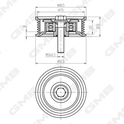 Deflection/Guide Pulley, timing belt (GTC1160)