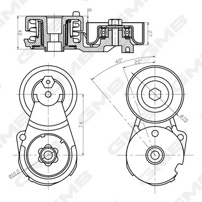 Belt Tensioner, V-ribbed belt