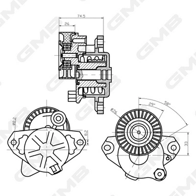 Belt Tensioner, V-ribbed belt