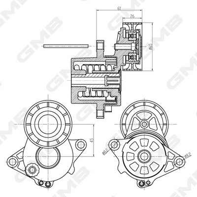 Belt Tensioner, V-ribbed belt (GAT20790)