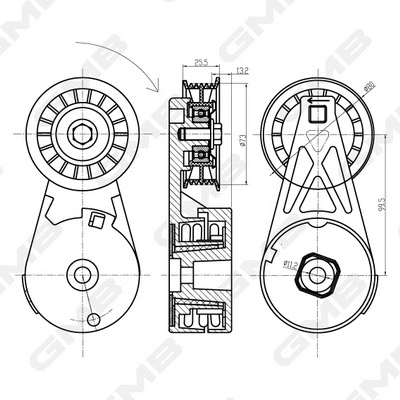 Belt Tensioner, V-ribbed belt