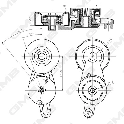 Belt Tensioner, V-ribbed belt
