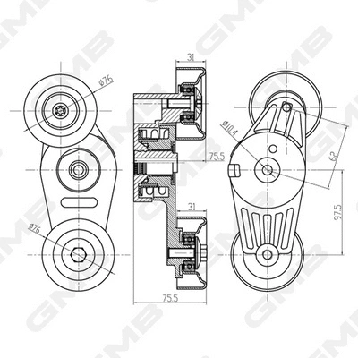 Belt Tensioner, V-ribbed belt (GAT21170)