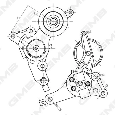 Belt Tensioner, V-ribbed belt (GAT30050)