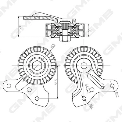 Deflection/Guide Pulley, timing belt (GTC0960)